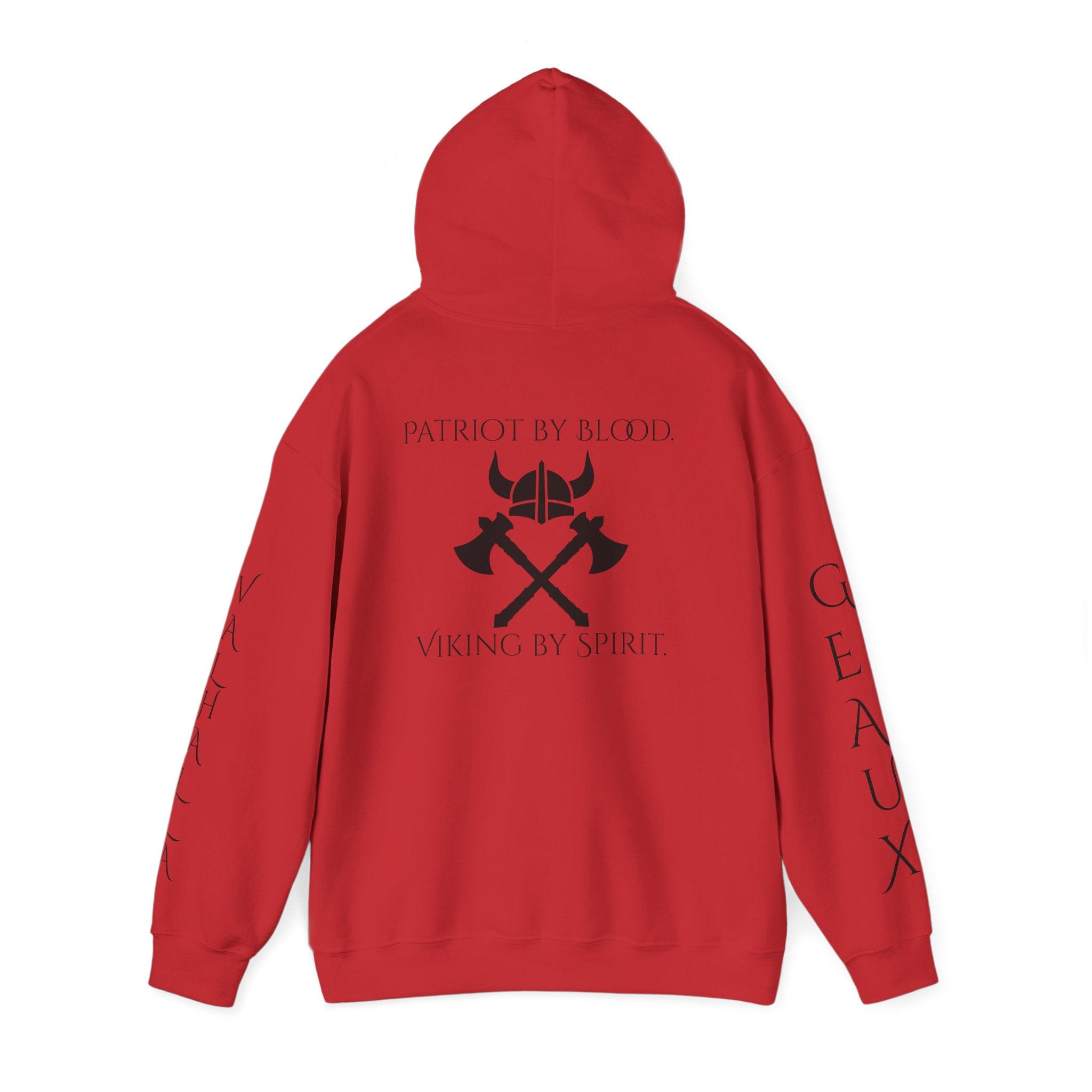 🐐⚔️ Patriot by Blood. Viking by Spirit. Hoodie – Geaux Valhalla Edition