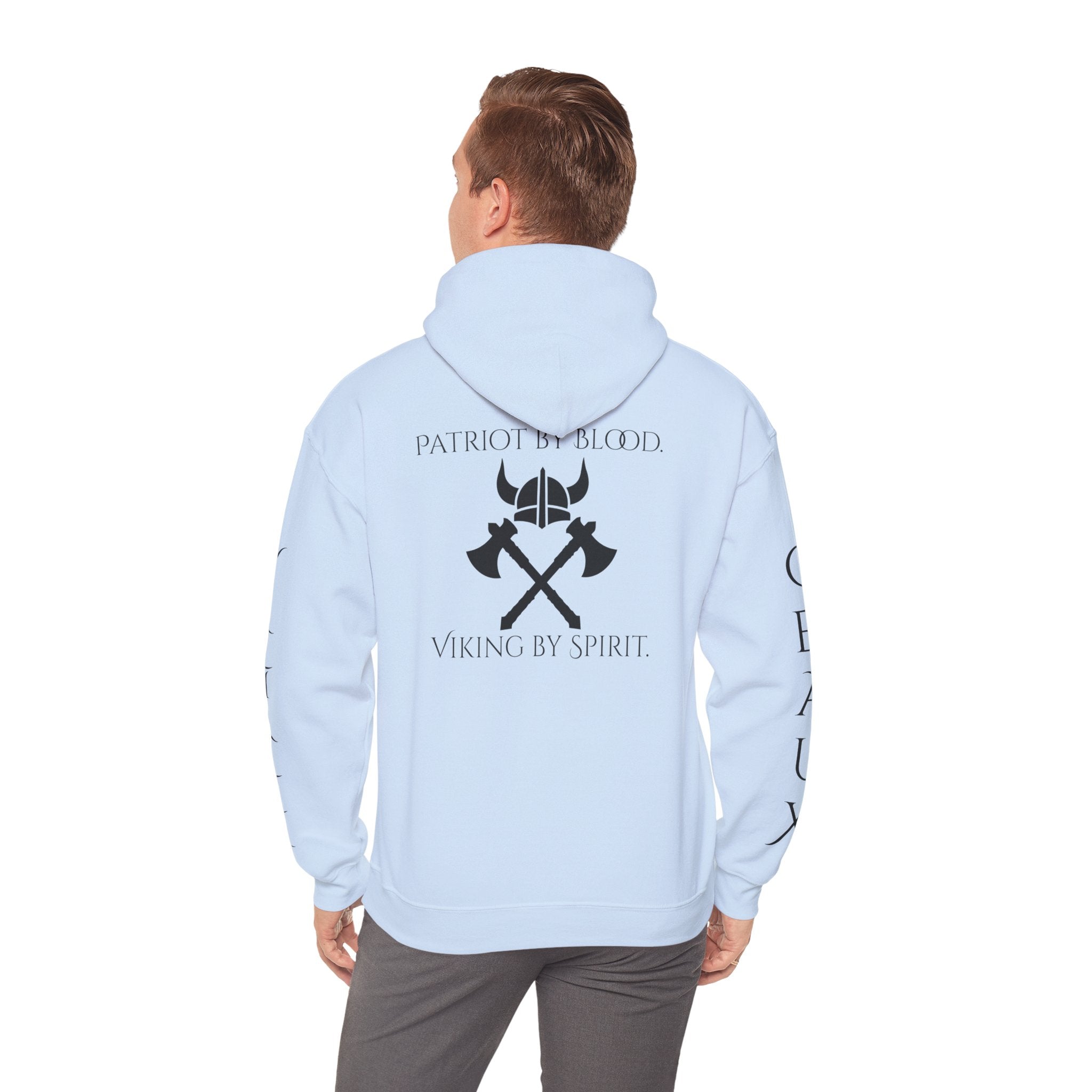 🐐⚔️ Patriot by Blood. Viking by Spirit. Hoodie – Geaux Valhalla Edition