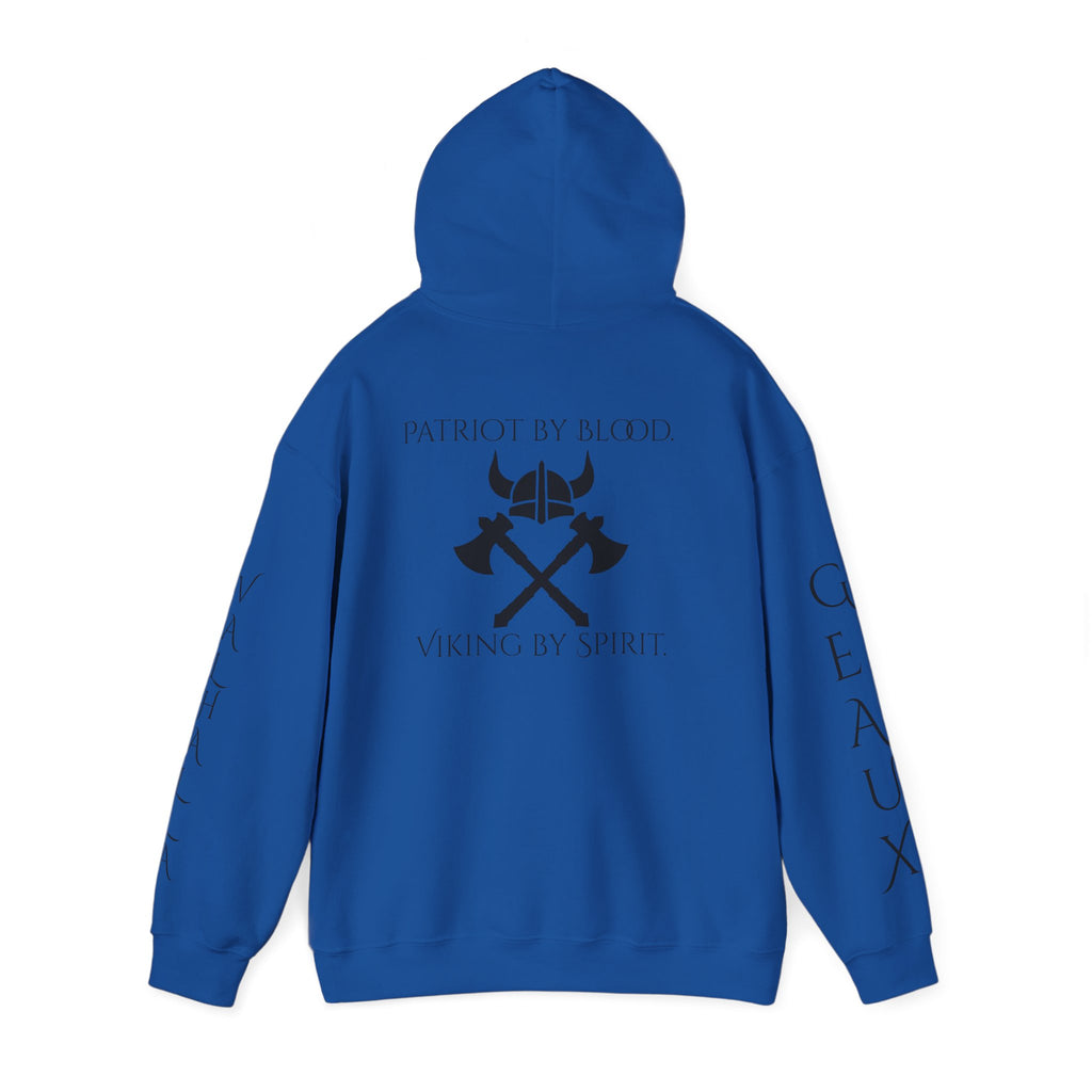 🐐⚔️ Patriot by Blood. Viking by Spirit. Hoodie – Geaux Valhalla Edition