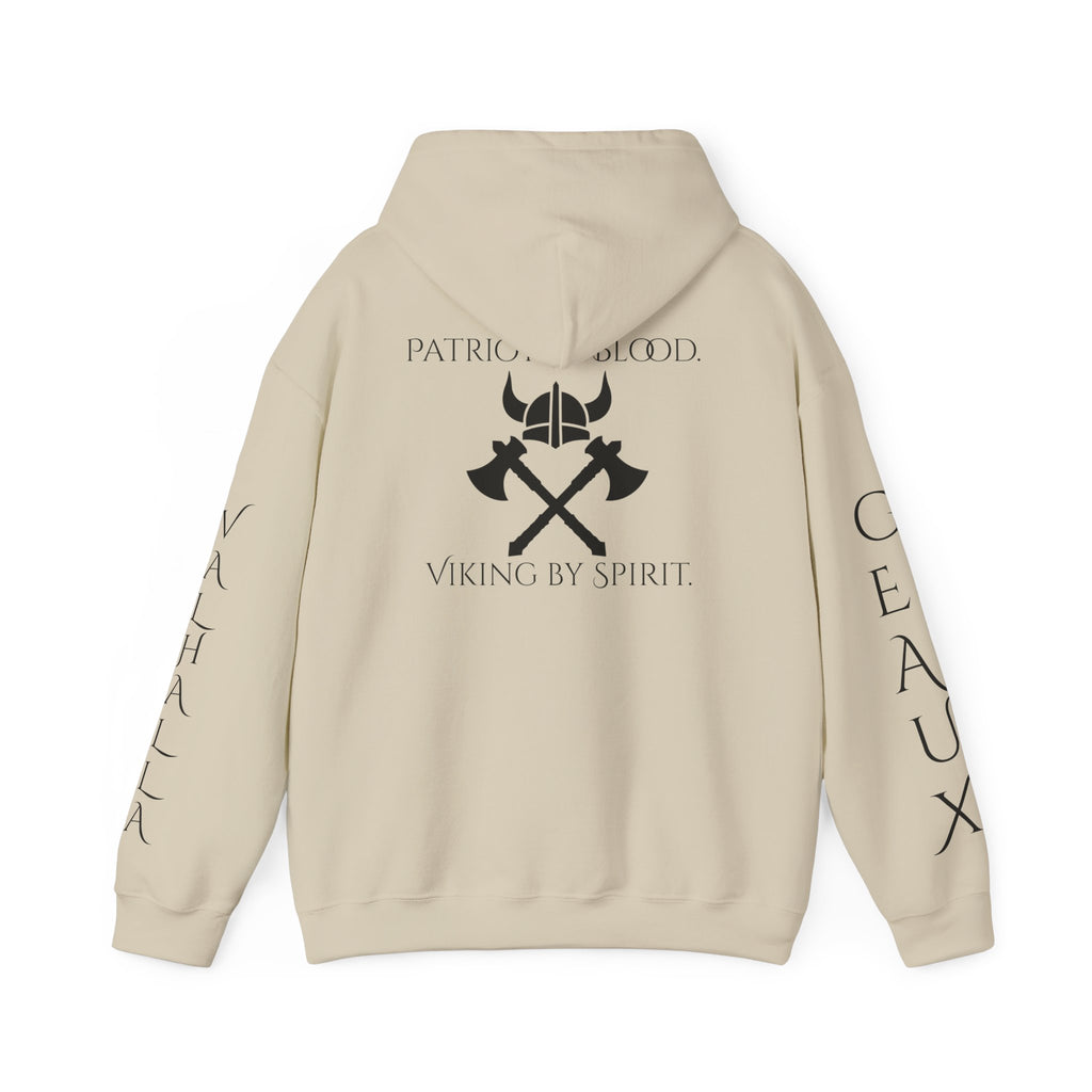 🐐⚔️ Patriot by Blood. Viking by Spirit. Hoodie – Geaux Valhalla Edition