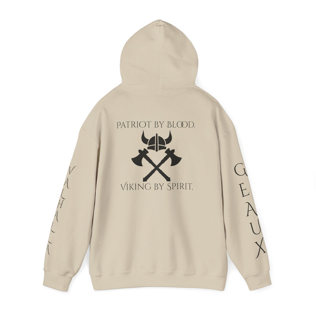🐐⚔️ Patriot by Blood. Viking by Spirit. Hoodie – Geaux Valhalla Edition
