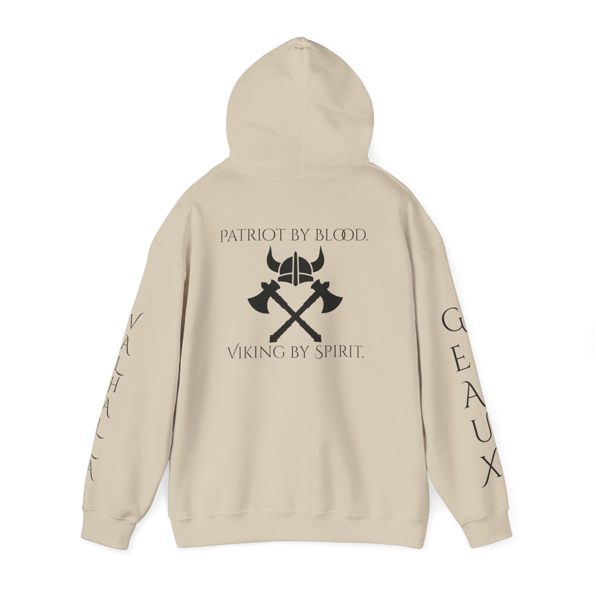 🐐⚔️ Patriot by Blood. Viking by Spirit. Hoodie – Geaux Valhalla Edition