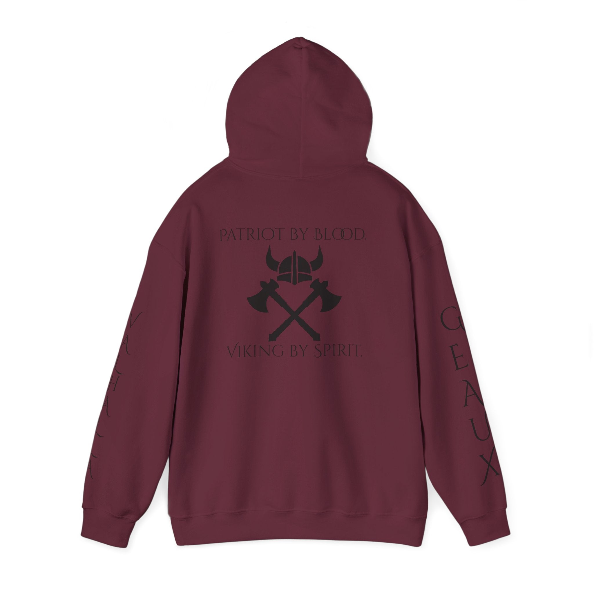 🐐⚔️ Patriot by Blood. Viking by Spirit. Hoodie – Geaux Valhalla Edition