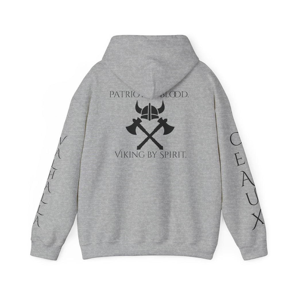 🐐⚔️ Patriot by Blood. Viking by Spirit. Hoodie – Geaux Valhalla Edition