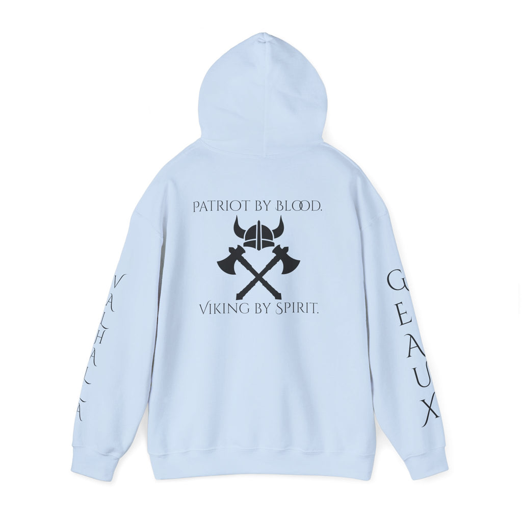 🐐⚔️ Patriot by Blood. Viking by Spirit. Hoodie – Geaux Valhalla Edition