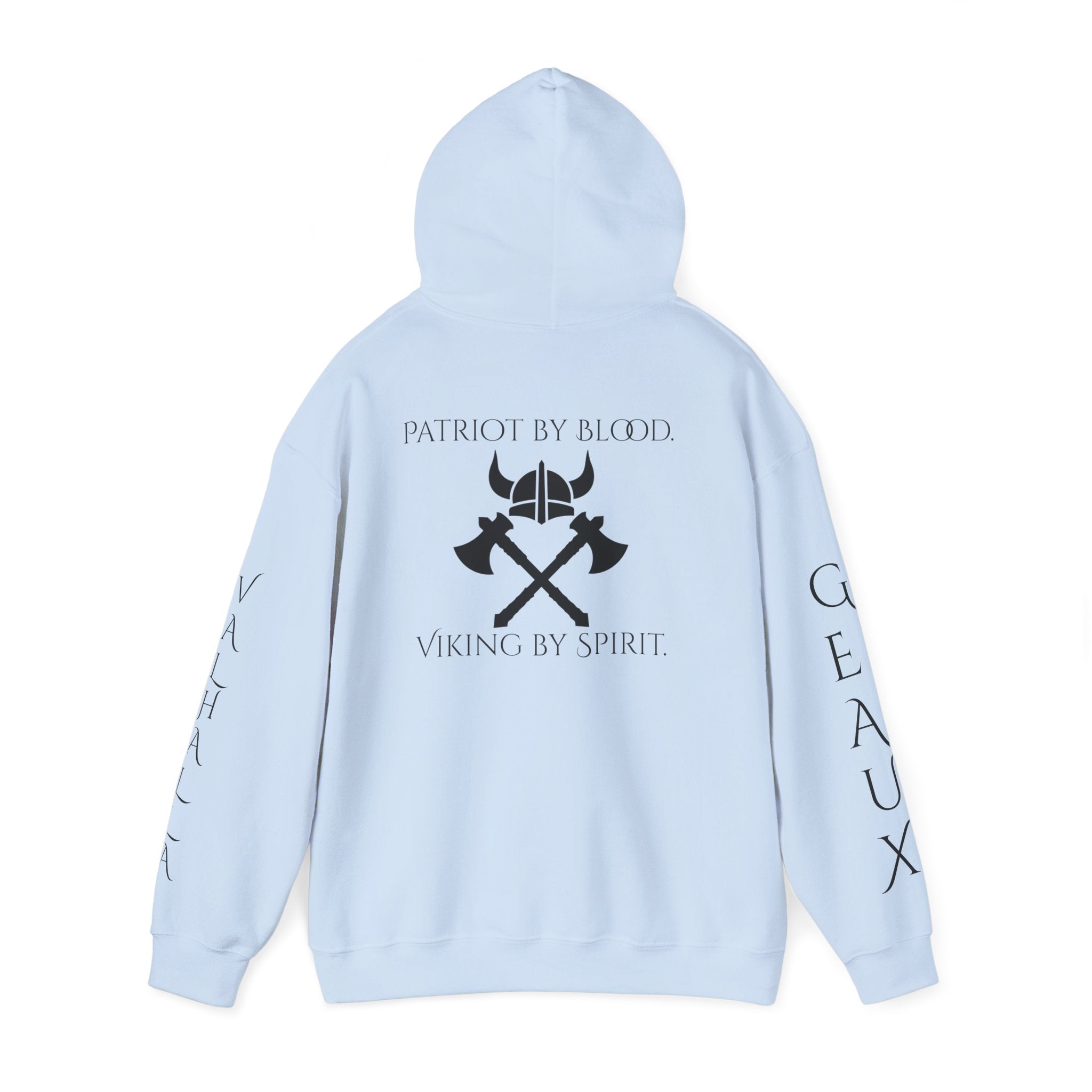 🐐⚔️ Patriot by Blood. Viking by Spirit. Hoodie – Geaux Valhalla Edition