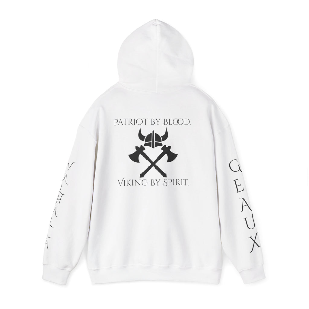 🐐⚔️ Patriot by Blood. Viking by Spirit. Hoodie – Geaux Valhalla Edition