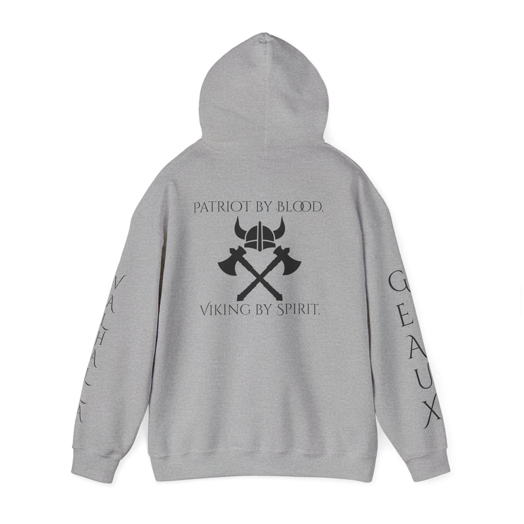 🐐⚔️ Patriot by Blood. Viking by Spirit. Hoodie – Geaux Valhalla Edition