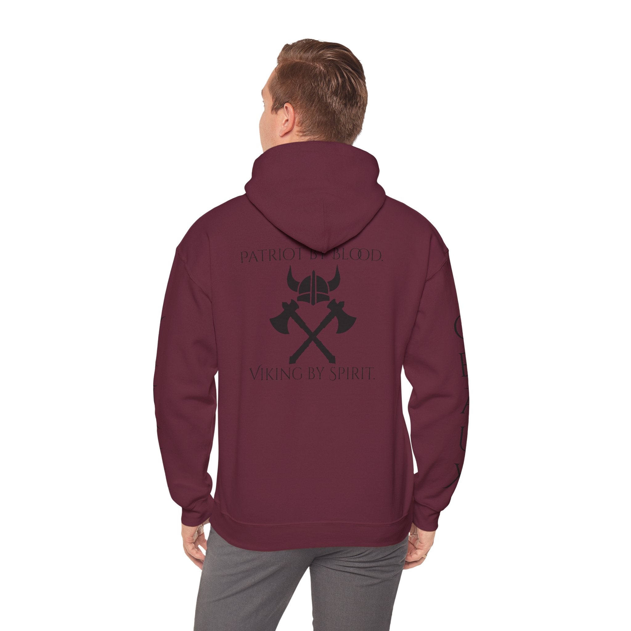 🐐⚔️ Patriot by Blood. Viking by Spirit. Hoodie – Geaux Valhalla Edition