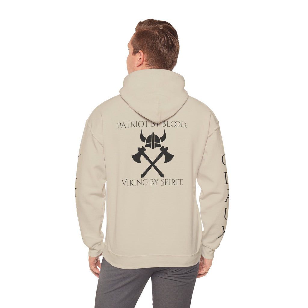 🐐⚔️ Patriot by Blood. Viking by Spirit. Hoodie – Geaux Valhalla Edition