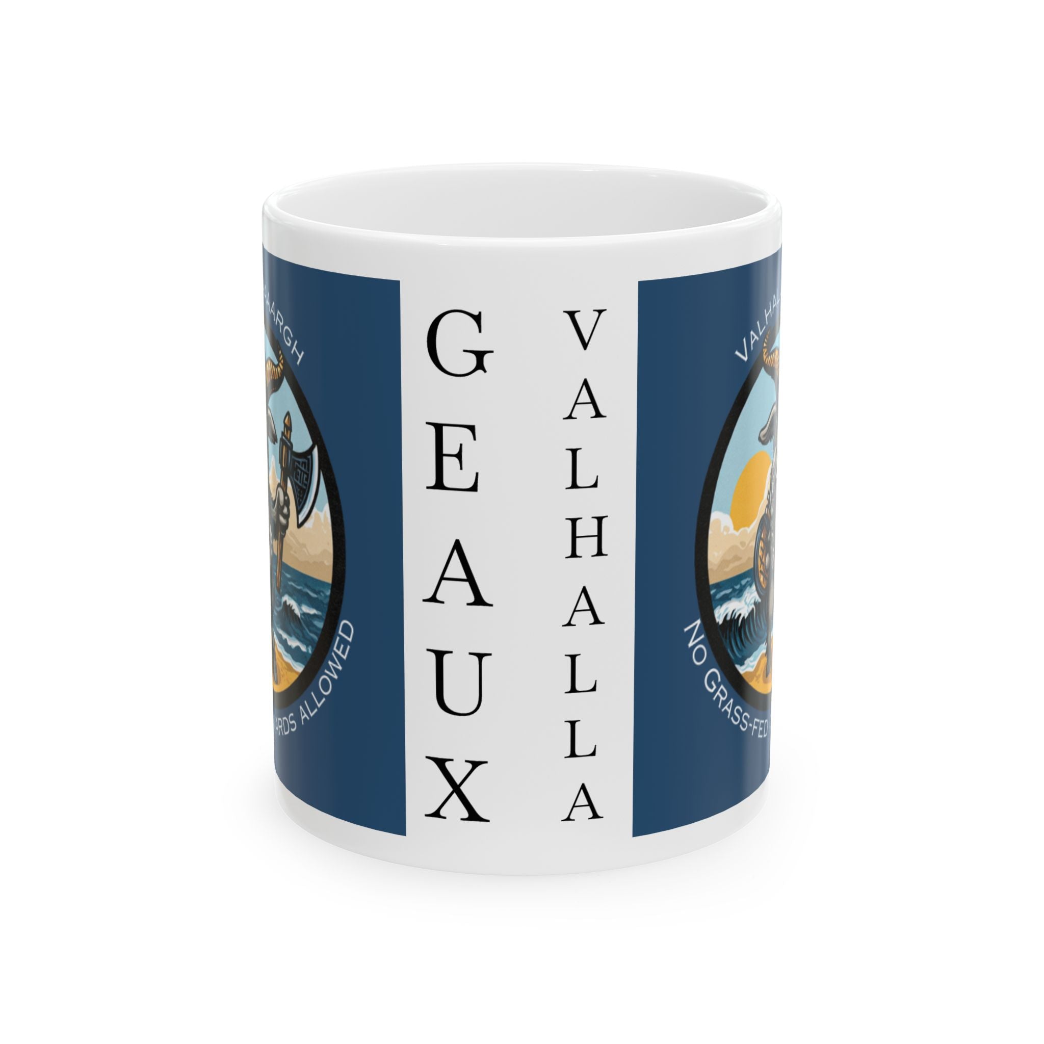 🐐⚔️ Geaux Valhalla Ceramic Mug – Valhallaaaaargh Edition