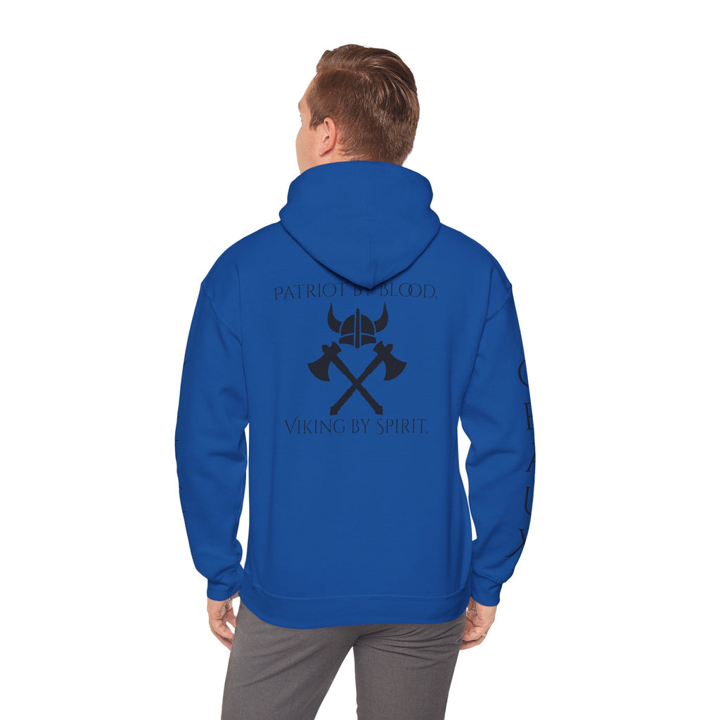 🐐⚔️ Patriot by Blood. Viking by Spirit. Hoodie – Geaux Valhalla Edition
