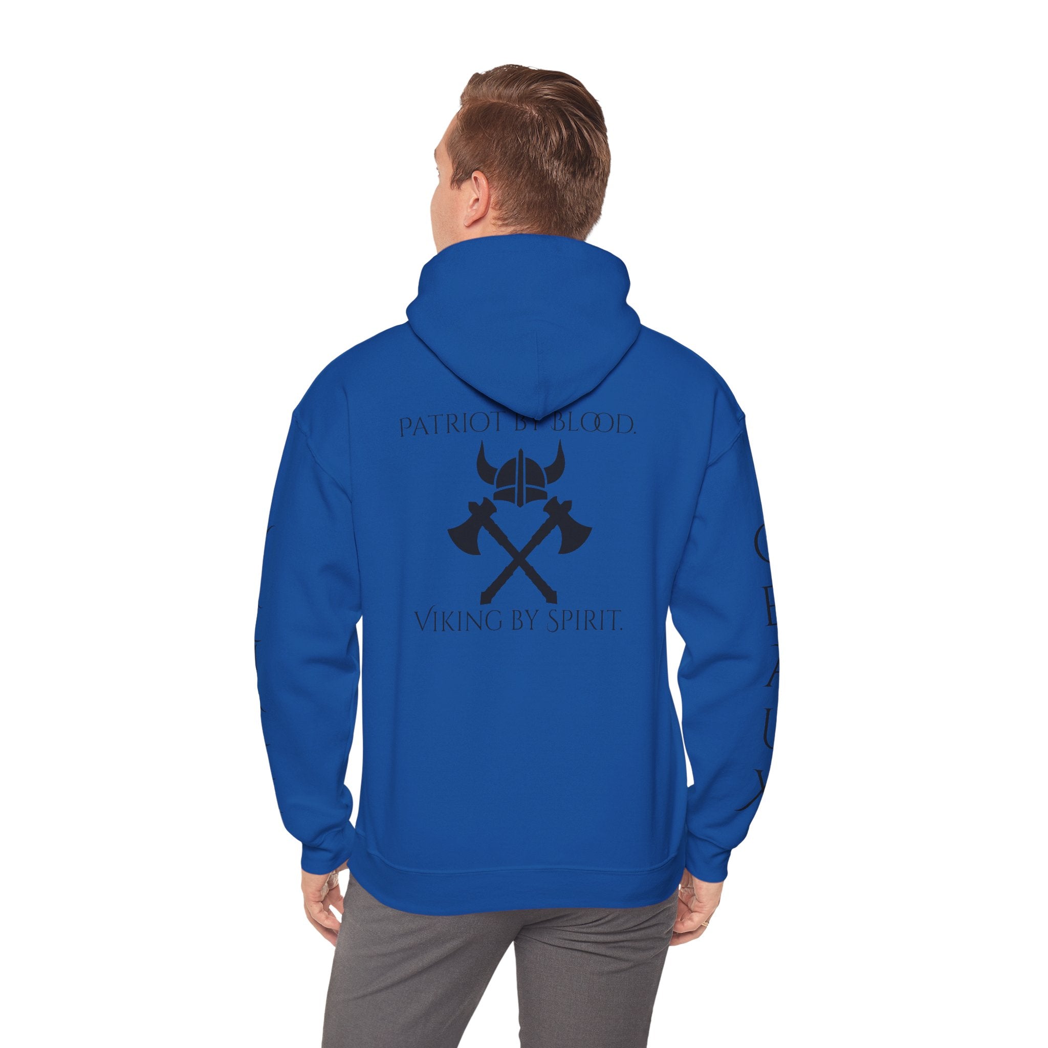 🐐⚔️ Patriot by Blood. Viking by Spirit. Hoodie – Geaux Valhalla Edition